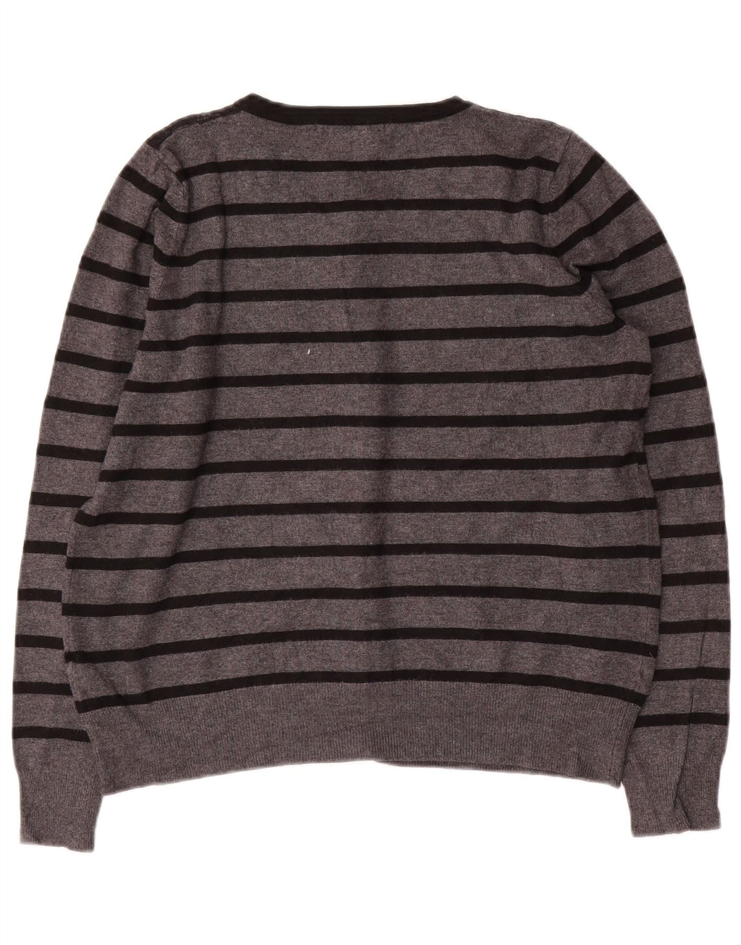 MARKS & SPENCER Dame Crop Cardigan Sweater UK 14 Mellem grå stribet