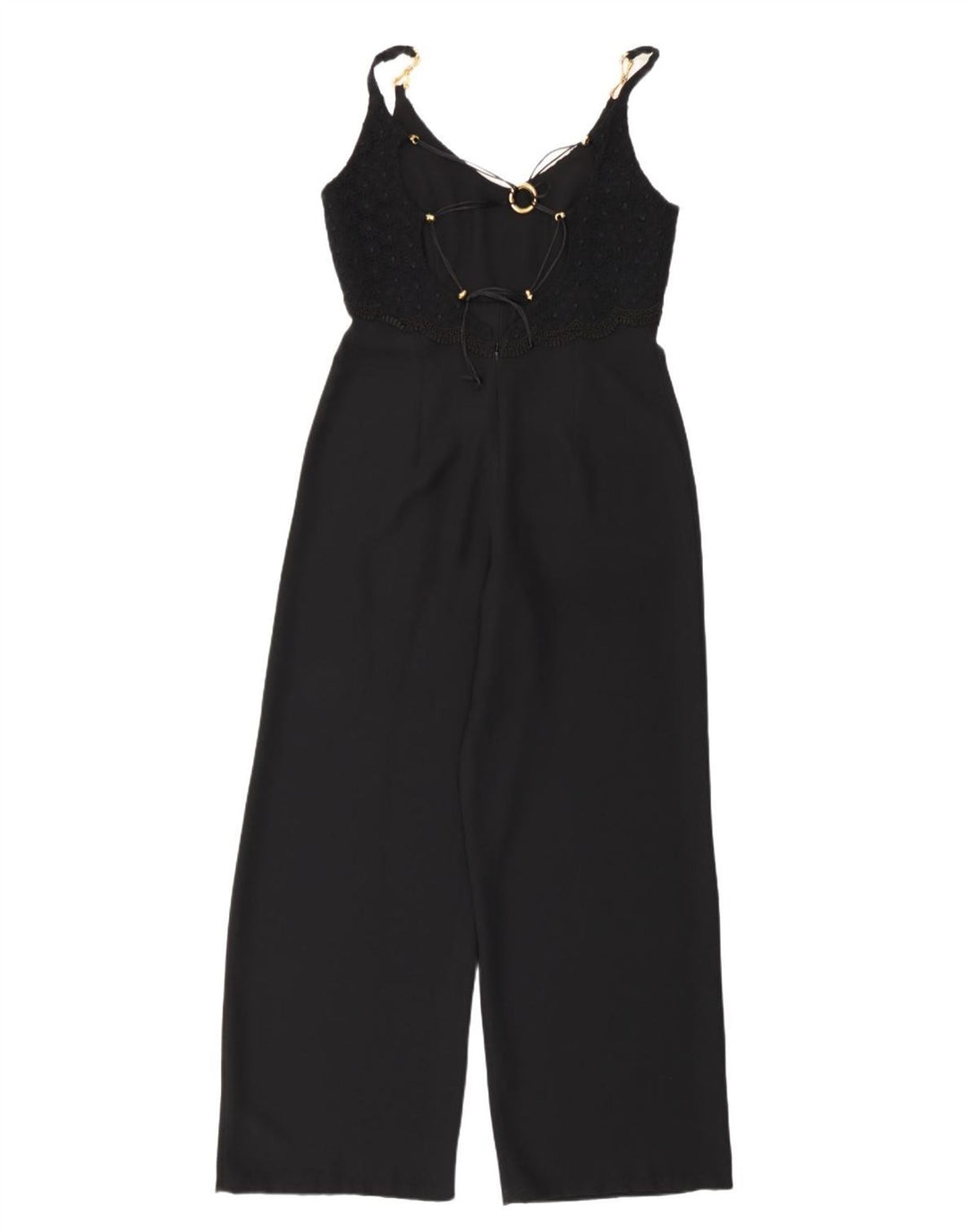 Vintage Womens Jumpsuit IT 46 Large Black Polyester