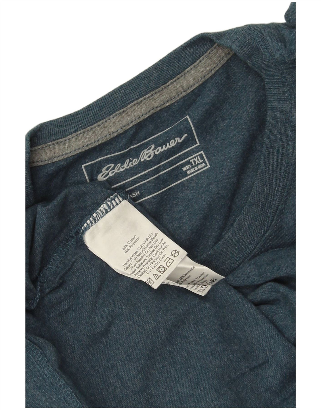 EDDIE BAUER Mens T-Shirt Top XL Blue Cotton