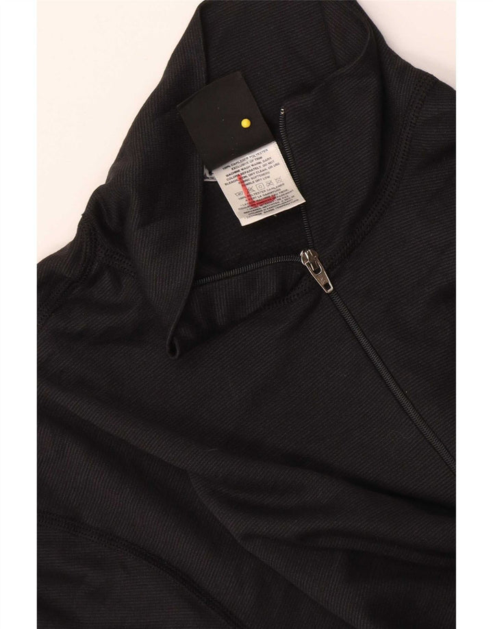 Patagonia Womens Zip Neck T-Shirt Top UK 14 Medium Black Polyester