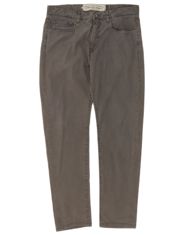 Henry Cottons Mens Slim Fit Casual Trousers W34 L30 Grey Cotton