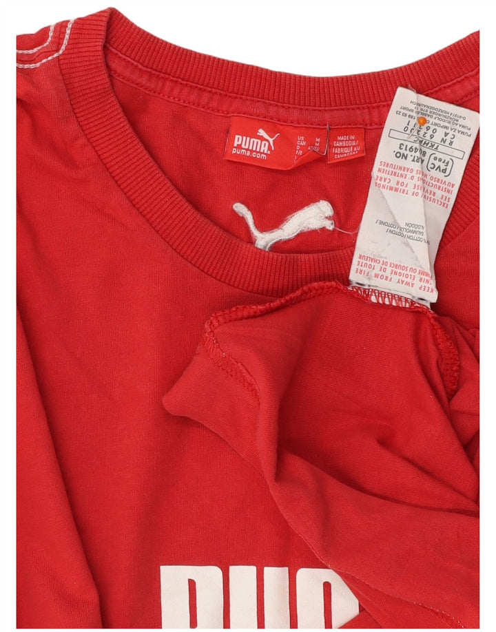 PUMA Mens Graphic T-Shirt Top Medium Red Cotton