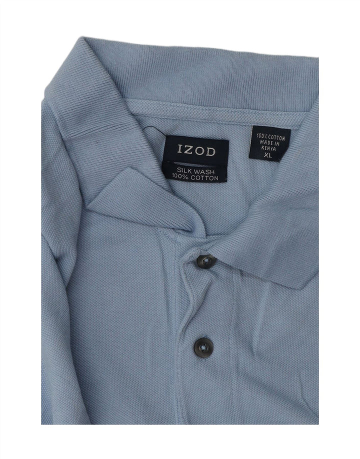 IZOD Mens Polo Shirt XL Blue Cotton