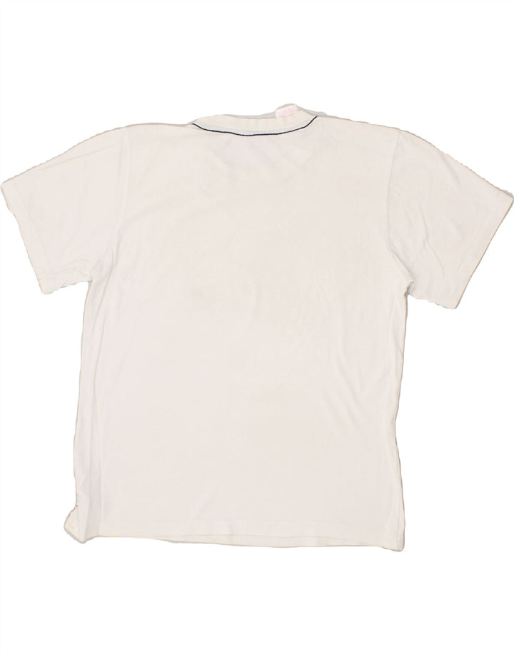 REEBOK Womens Graphic T-Shirt Top UK 14 Medium White Cotton Vintage Reebok and Second-Hand Reebok from Messina Hembry 