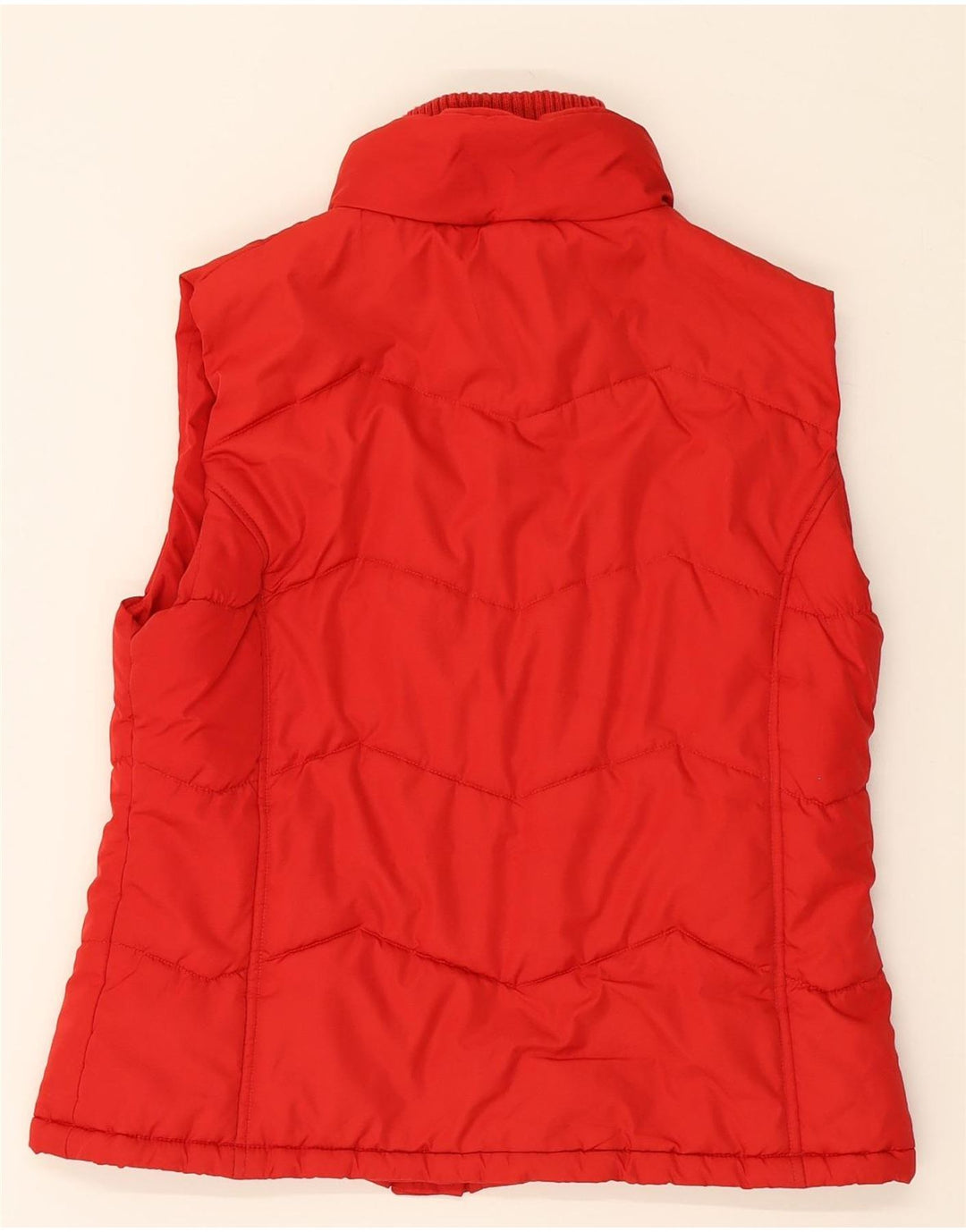VINTAGE Womens Padded Gilet UK 12 Medium Red Polyester Vintage Vintage and Second-Hand Vintage from Messina Hembry 