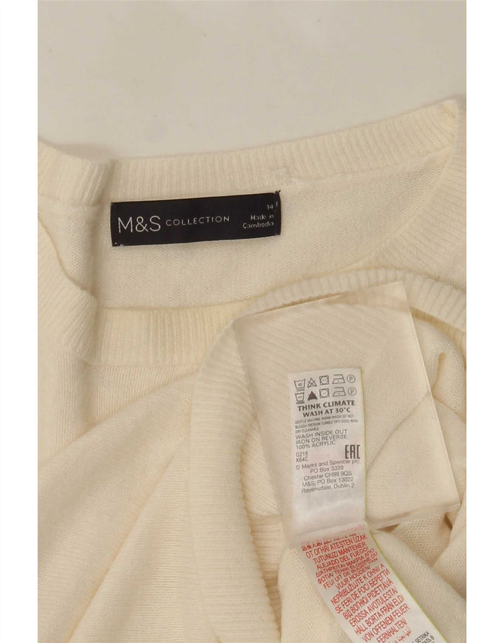 Marks & Spencer Dame sweater med rund hals DK 14 Medium Off White
