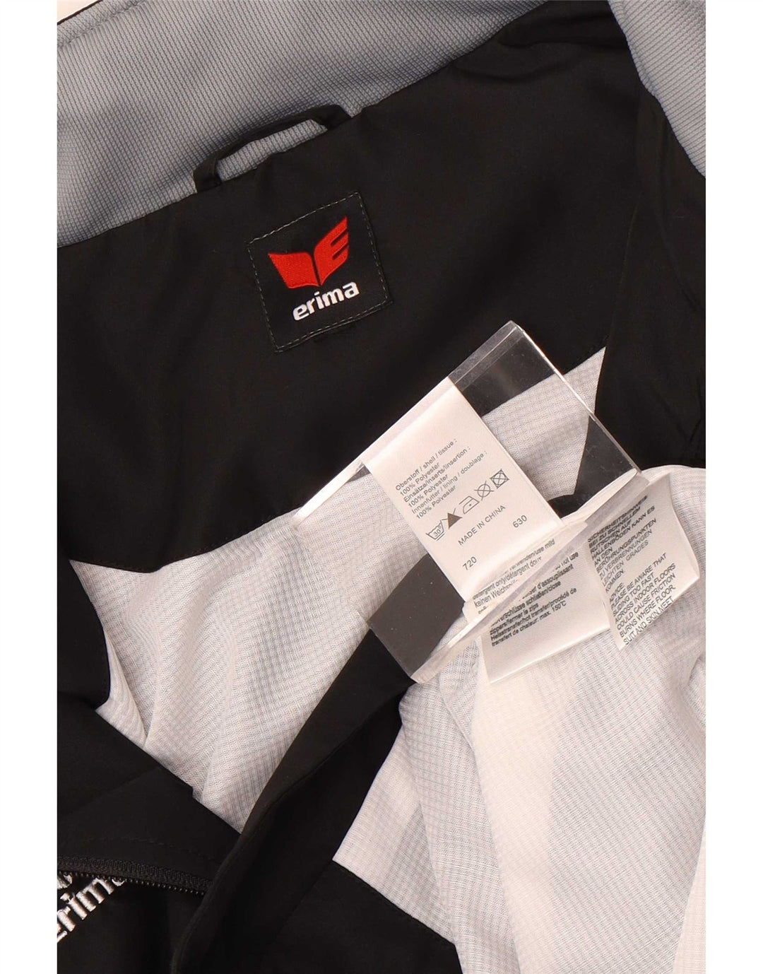 Erima Mens Tracksuit Top Jacket UK 38/40 Medium Black Colourblock Polyester