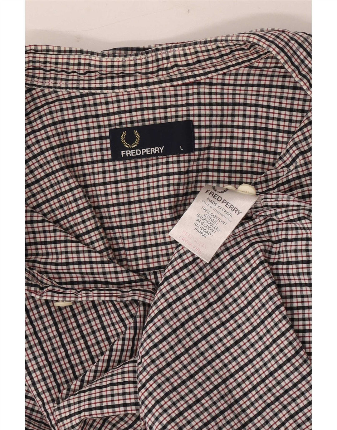 Camicia Fred Perry Uomo Large in cotone a quadri multicolore