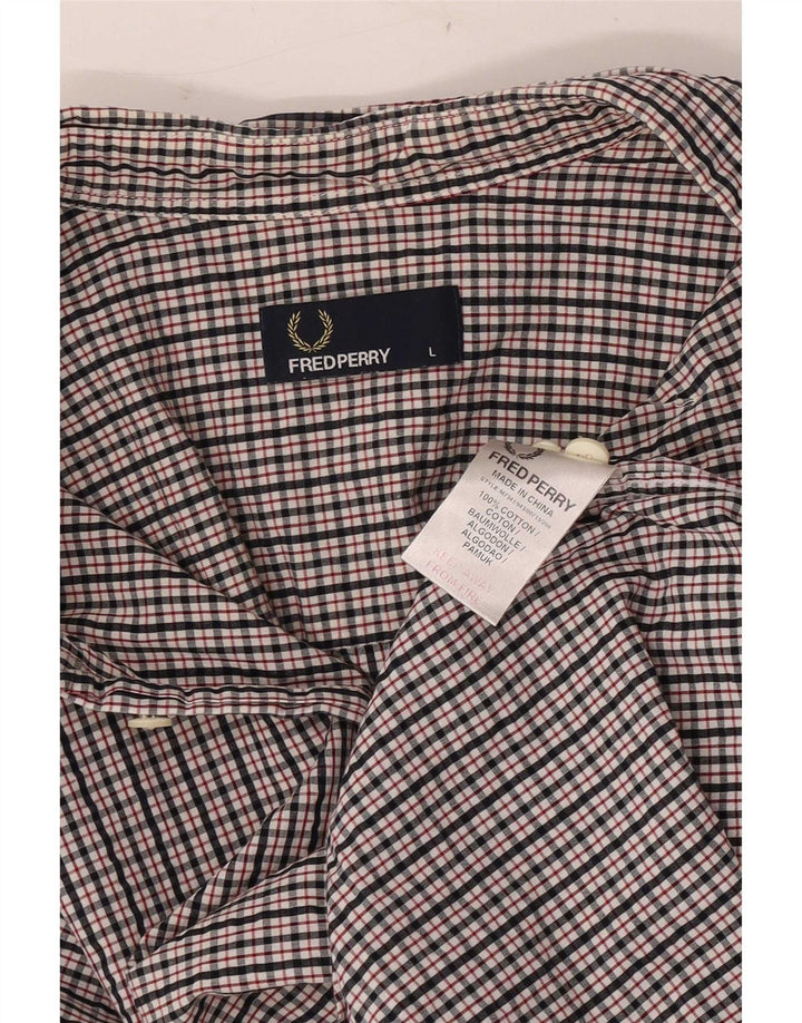Camicia Fred Perry Uomo Large in cotone a quadri multicolore