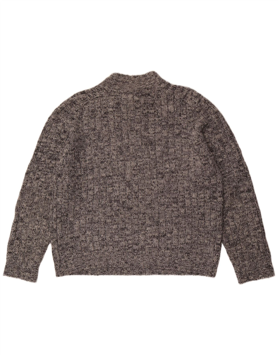 Marks & Spencer Womens Zip Neck Jumper Sweater UK 16 Large Grey Flecked