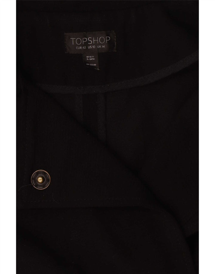 Topshop Dame Oversized Overfrakke UK 14 Stor Sort Polyester