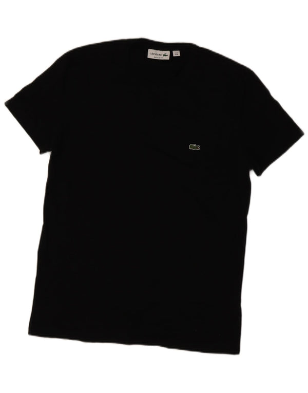 Lacoste Mens Normal Fit póló felső 4-es méretű, közepes fekete pamut