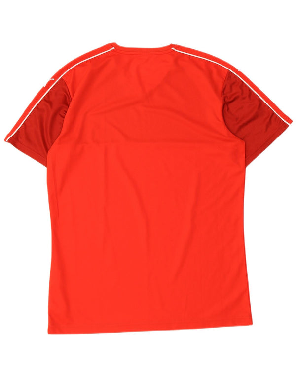 Puma Herren T-Shirt Top Large Rot Colourblock Polyester