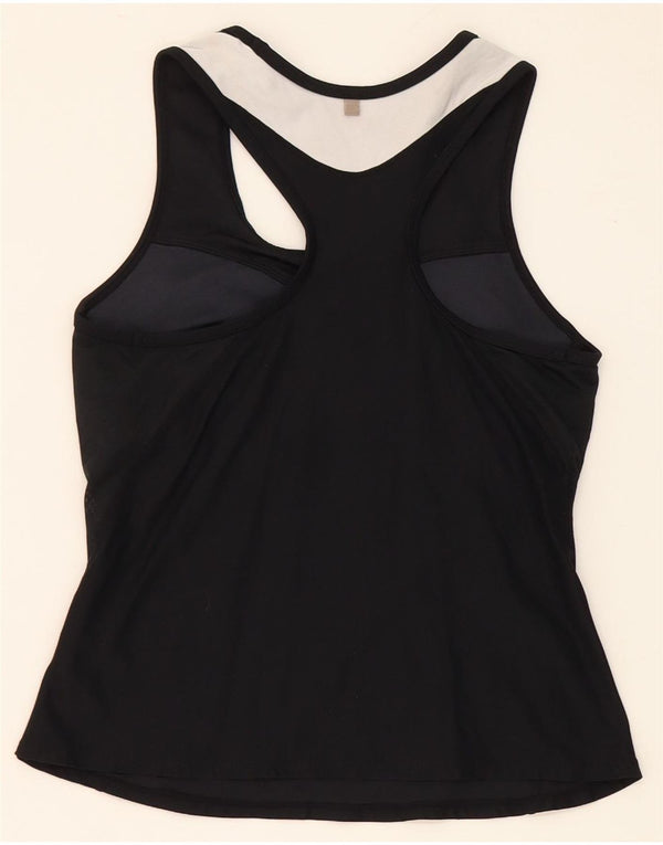 Nike Womens Dri Fit Vest Top UK 8/10 Small Black Colourblock Nylon