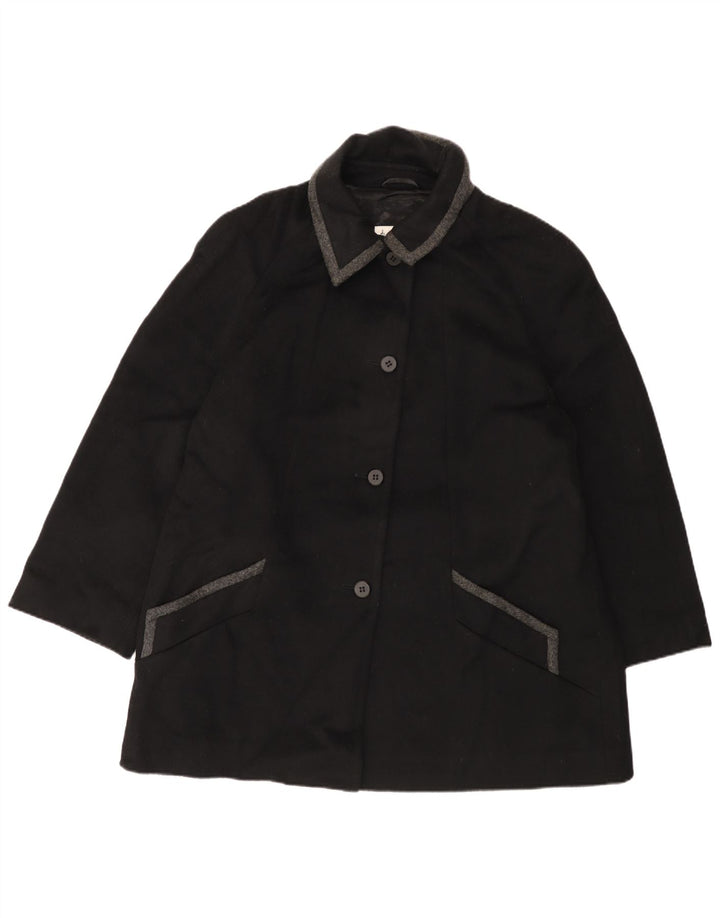 LONDON FOG Womens Overcoat US 18 2XL Black Wool