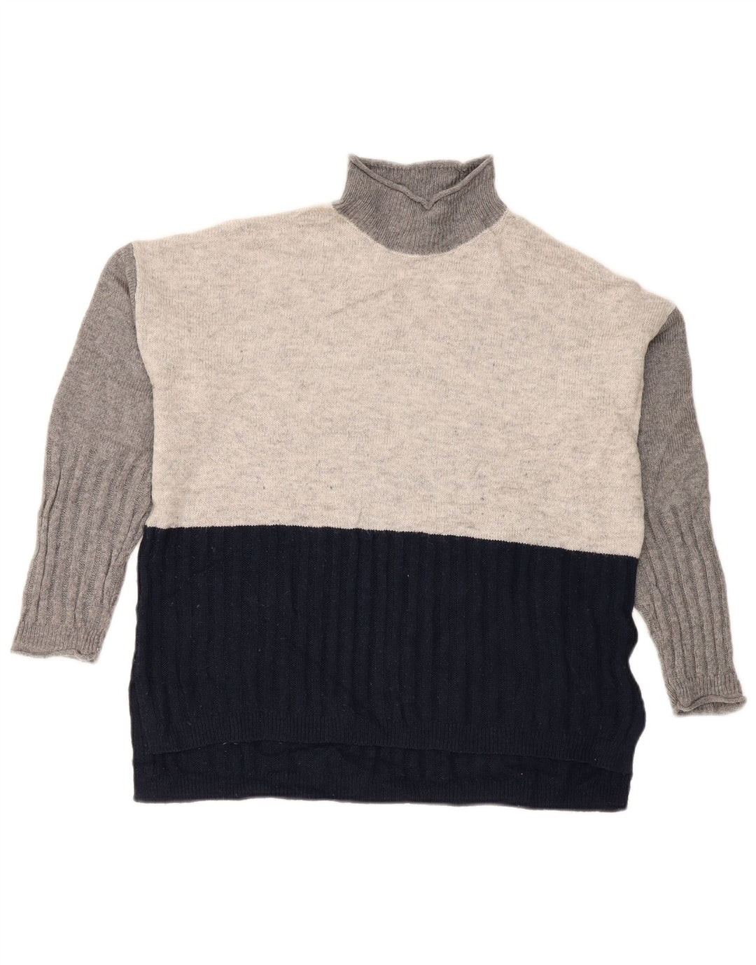 Maglione maglione a collo alto da donna Marks & Spencer UK 14 blu navy medio