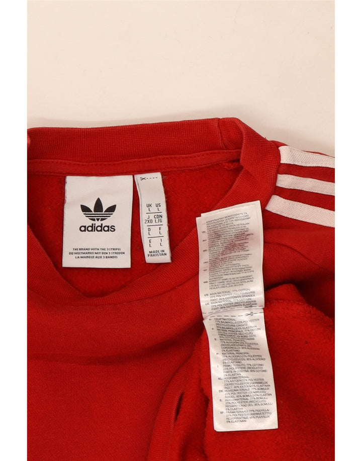 Adidas Mens Sweatshirt Jumper Large Red Cotton