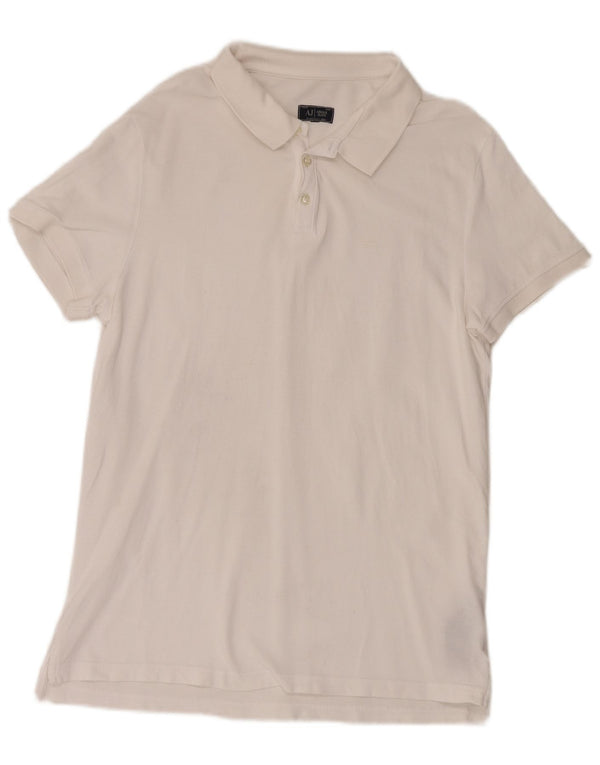 Armani Jeans Jungen-Poloshirt, 15–16 Jahre, XL, weiße Baumwolle
