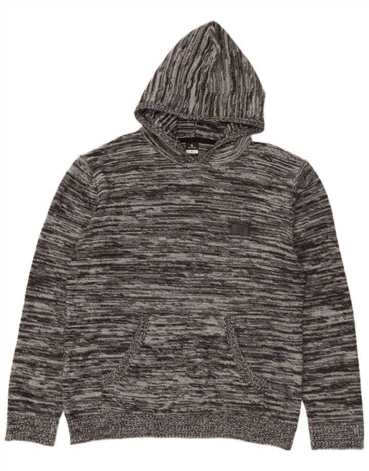 Rip Curl Mens Hooded Jumper Sweater XL Grey Flecked Acrylic