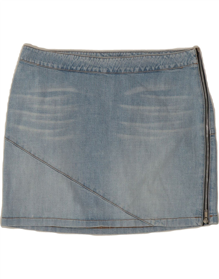 KAOS Womens Denim Skirt IT 42 Medium W30 Blue Cotton Vintage Kaos and Second-Hand Kaos from Messina Hembry 