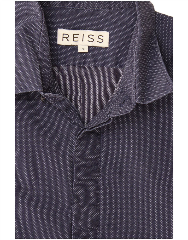 Camicia da uomo Reiss piccola blu navy maculata