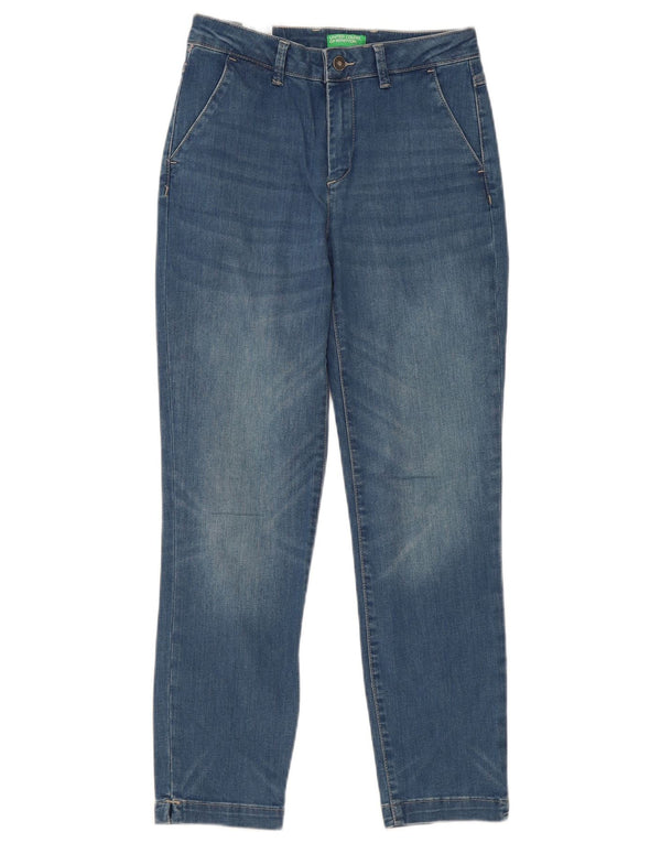 Benetton Damen Scarlett Straight Jeans UK 6 XS W26 L27 Blaue Baumwolle