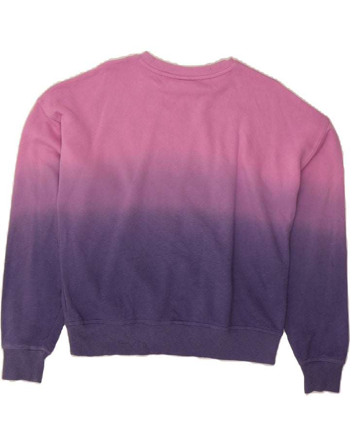 CHAMPION Womens Oversized Sweatshirt Jumper UK 10 Small Purple Colourblock Vintage Champion and Second-Hand Champion from Messina Hembry 