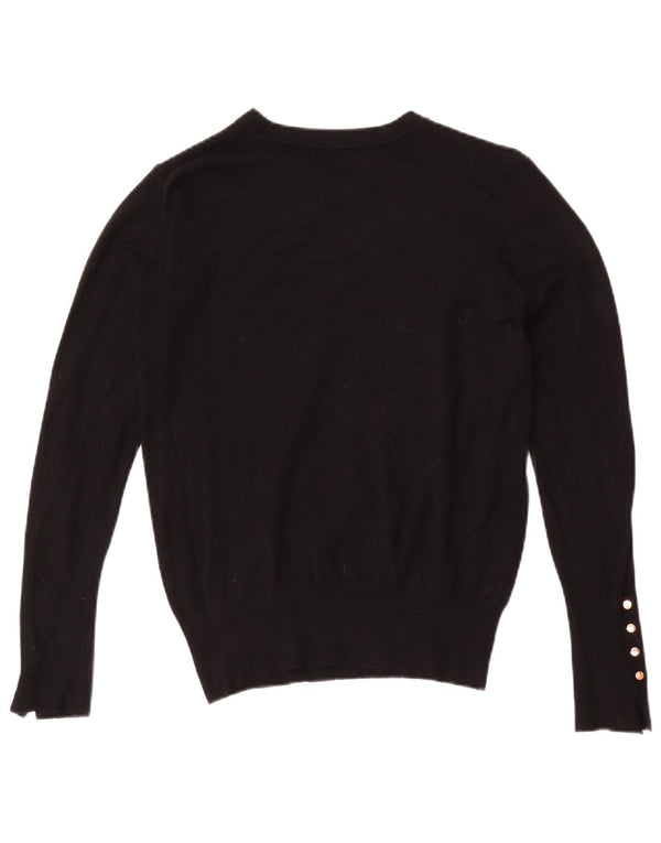 Zara Womens Boat Neck Jumper Sweater UK 12 Medium Black