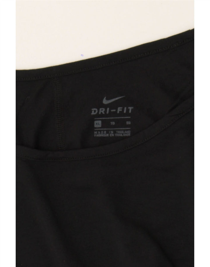 NIKE Womens Dri Fit Top Long Sleeve UK 18 XL Black Polyester Vintage Nike and Second-Hand Nike from Messina Hembry 