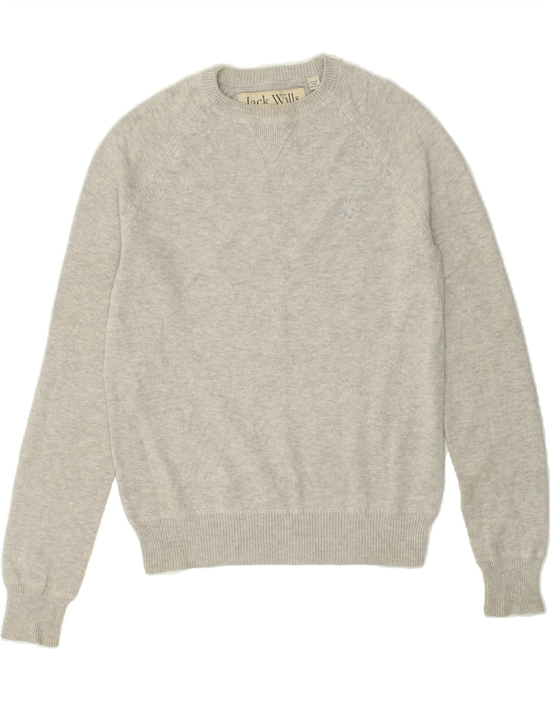 JACK WILLS Mens Crew Neck Jumper Sweater XS Grey Cotton Vintage Jack Wills and Second-Hand Jack Wills from Messina Hembry 
