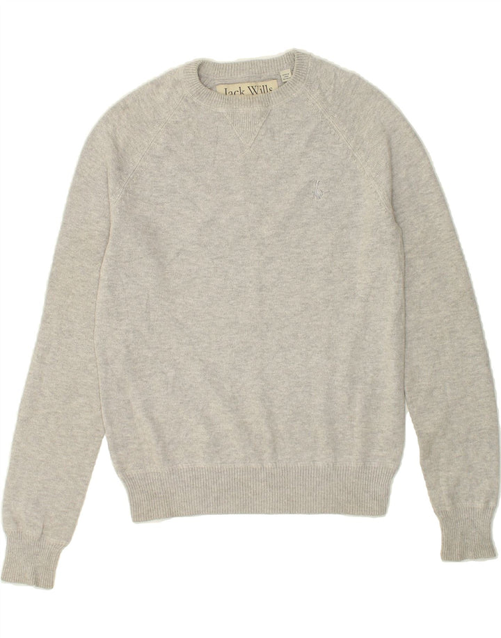 JACK WILLS Mens Crew Neck Jumper Sweater XS Grey Cotton Vintage Jack Wills and Second-Hand Jack Wills from Messina Hembry 