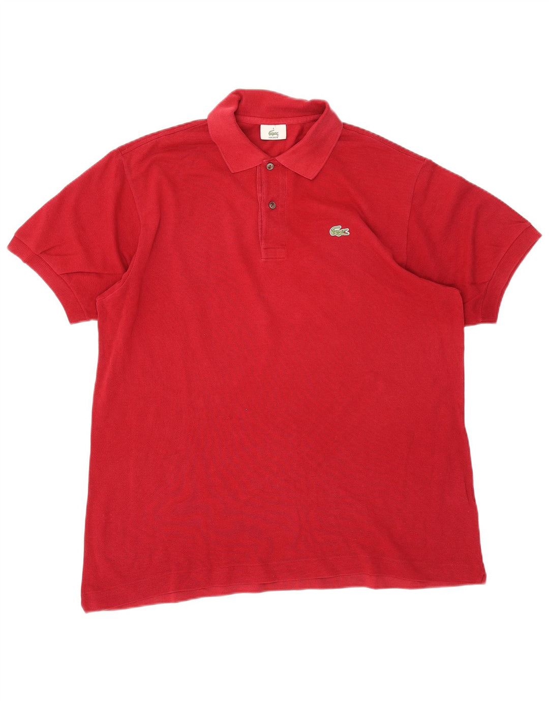 Lacoste Mens Polo Shirt Size 6 XL Red Cotton