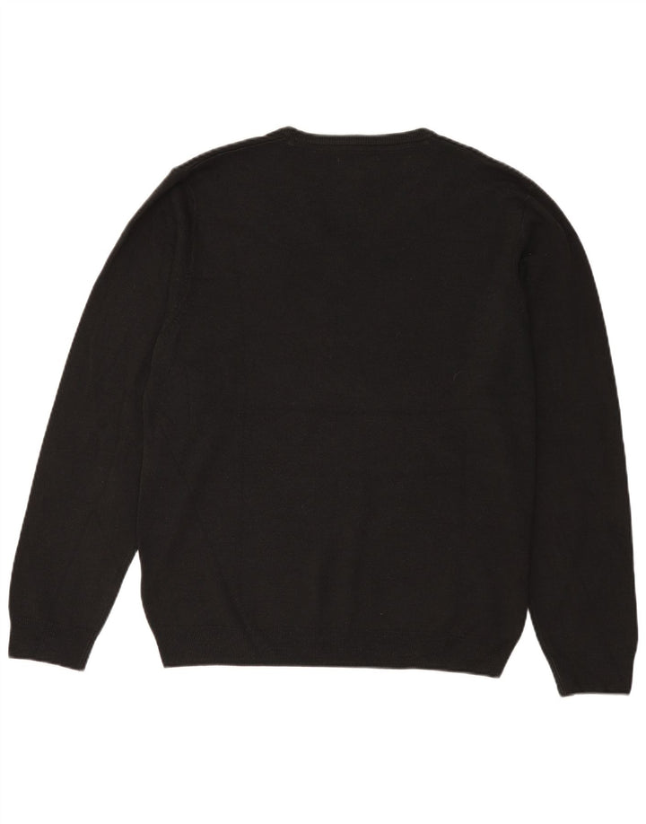 Marks & Spencer Mens V-Neck Jumper Sweater Large Black Acrylic