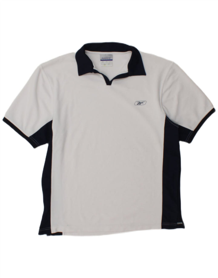Reebok Mens Polo Shirt XS White Colourblock