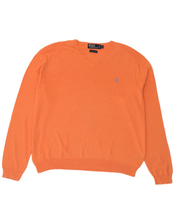 Polo Ralph Lauren Herre Loose Fit V-hals sweater 2XL Orange Bomuld