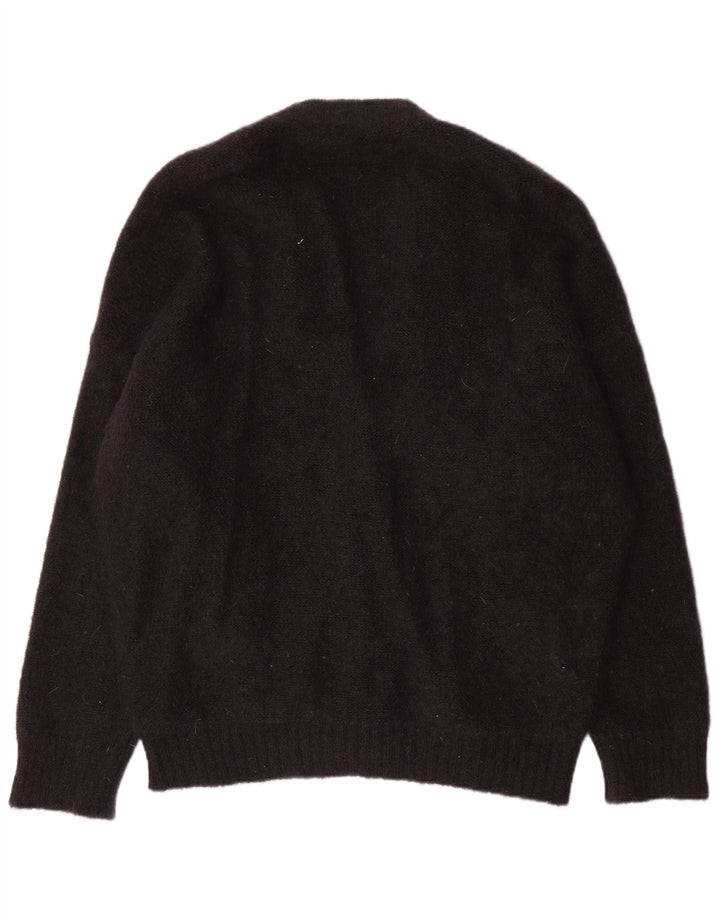 Alessandra Rich Womens Oversized Cardigan Sweater IT 40 Small Black Mohair