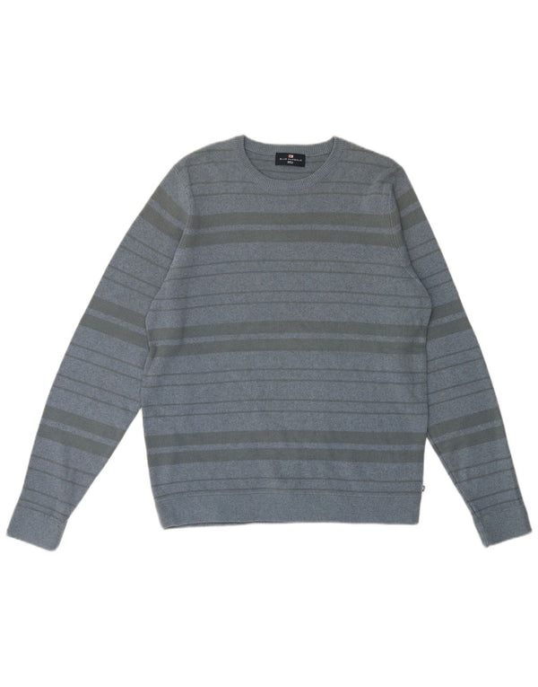 Marks & Spencer Mens Blue Harbour Crew Neck Jumper Sweater Medium Striped