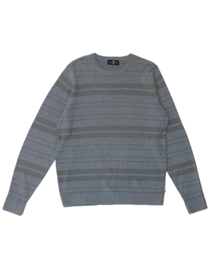 Marks & Spencer Mens Blue Harbour Crew Neck Jumper Sweater Medium Striped