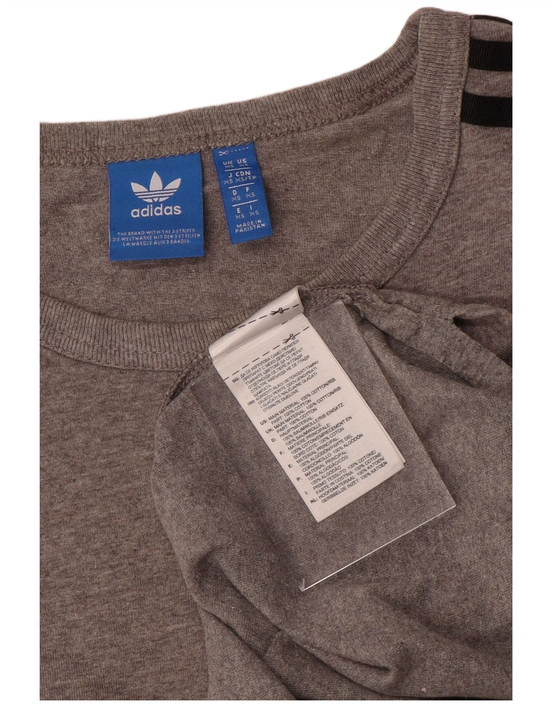 Adidas Mens T-Shirt Top XS Grey Cotton
