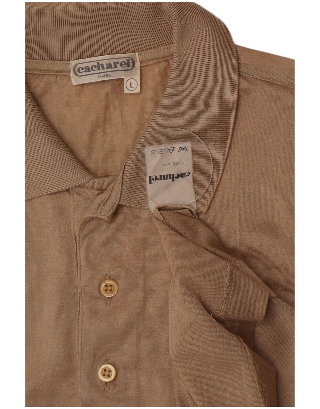 Polo da uomo Cacharel grande in cotone beige
