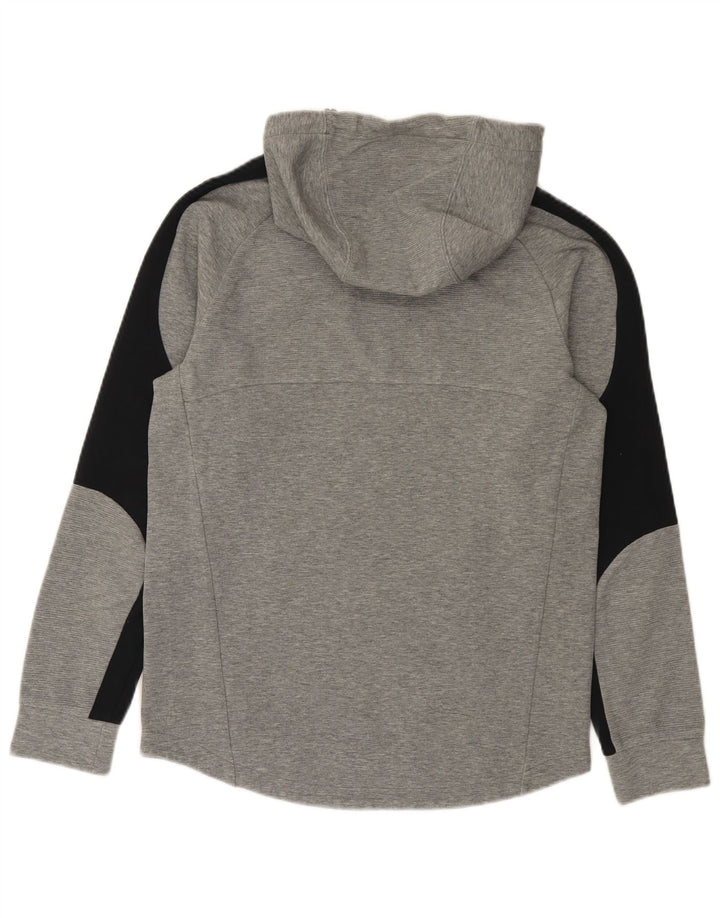 Puma Mens Hoodie Jumper Small Grey Colourblock Cotton