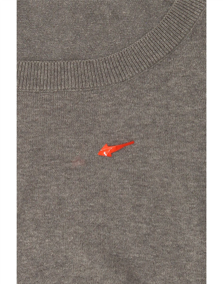ZARA Womens Crop Boat Neck Jumper Sweater UK 12 Medium Grey