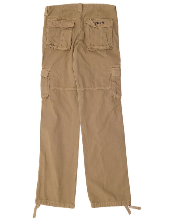 Ferrari Gerade Cargohose für Damen W32 L34 Beige Baumwolle