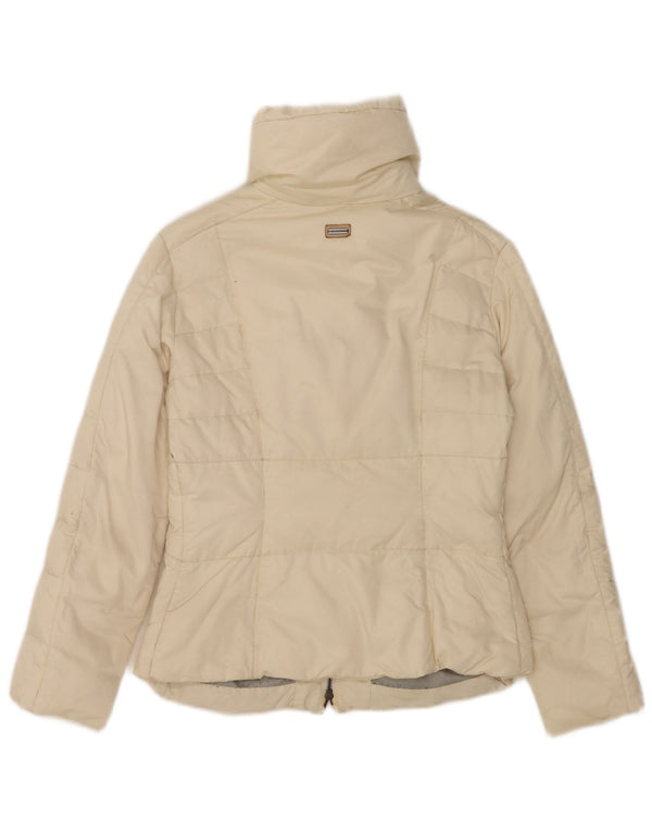 Femme Trussardi Veste Rembourrée IT 46 Large Coton Blanc Cassé