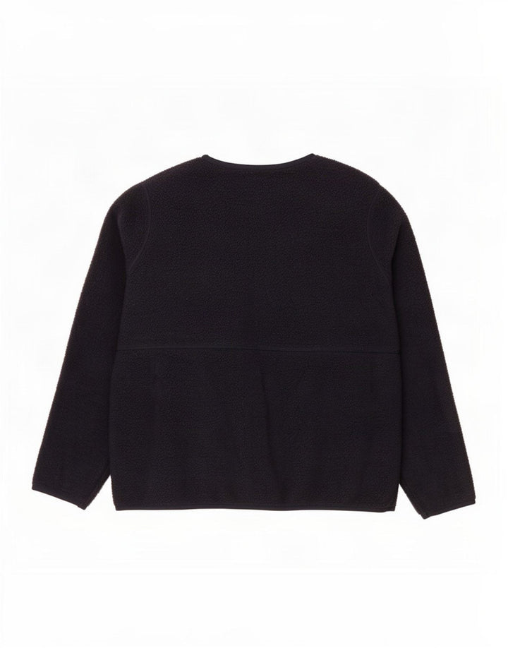 Marks & Spencer Womens Fleece Jacket UK 16 Large Navy Blue Polyester