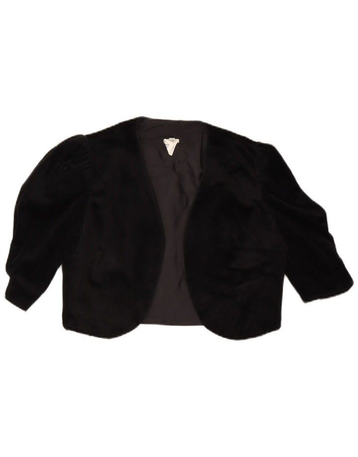 Giacca Bolero Aperto da Donna VINTAGE IT 36 XS Triacetato Nero