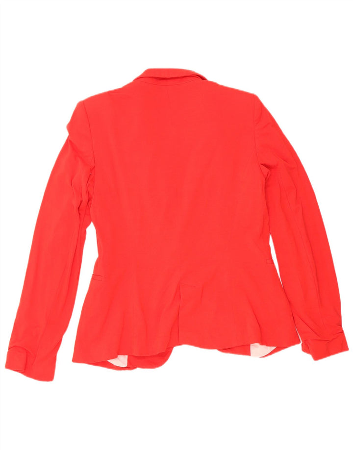 Zara Veste Blazer 1 Bouton Femme UK 12 Acétate Rouge Moyen