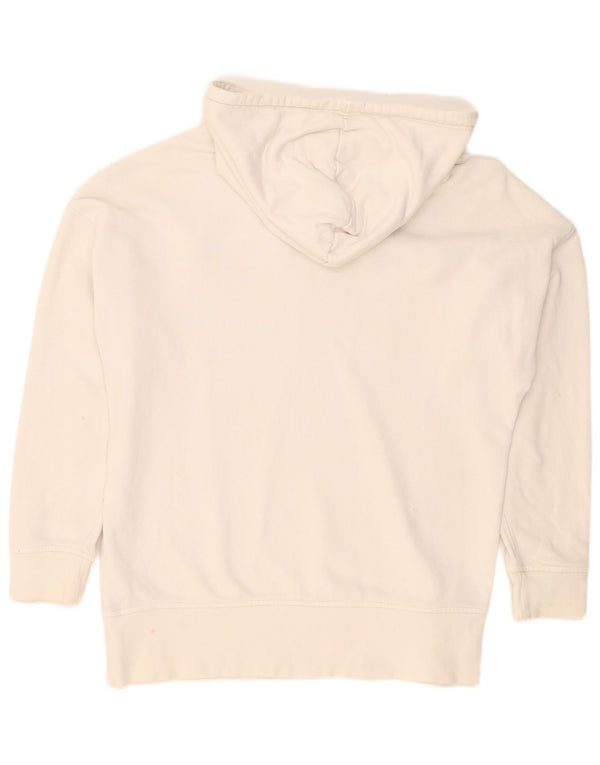 Adidas Womens Graphic Hoodie Jumper UK 12 Medium White Colourblock
