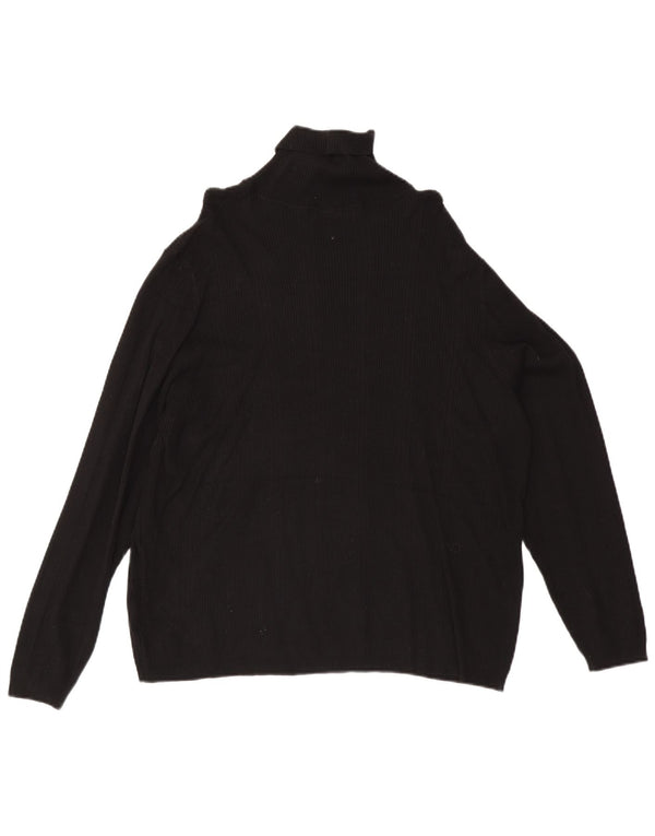 Marks & Spencer Damen-Pullover mit Rollkragen, UK 22 3XL, schwarze Viskose