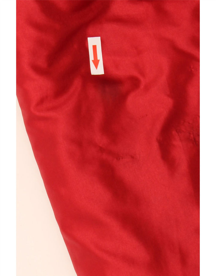 Vintage Womens Hooded Padded Jacket IT 52 2XL Red Colourblock Polyamide